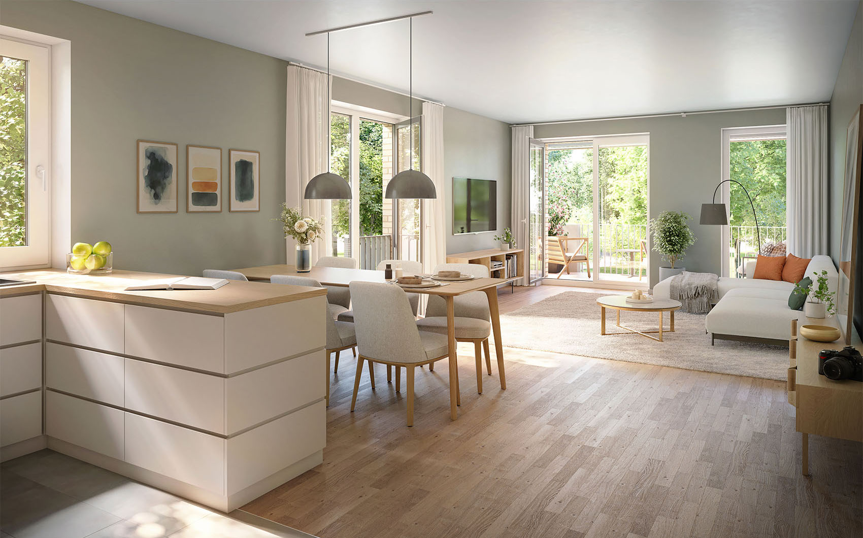 final; 3d; mehrfamilienhaus; außen; wohnen; tag; still; vermarktung; fotorealismus; Randelpark; Hamburg; Poppenbüttler Landstraße; Friedrich-Kirsten-Straße; Otto Wulff; Lukas Nimmerjahn; Pla2A Architekten; GHP Landschaftsarchitekten;